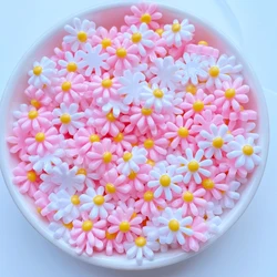 50Pcs New Cute Mini Chrysanthemum Resin Figurine Crafts Flatback Cabochon Ornament Jewelry Making Hairwear Accessories
