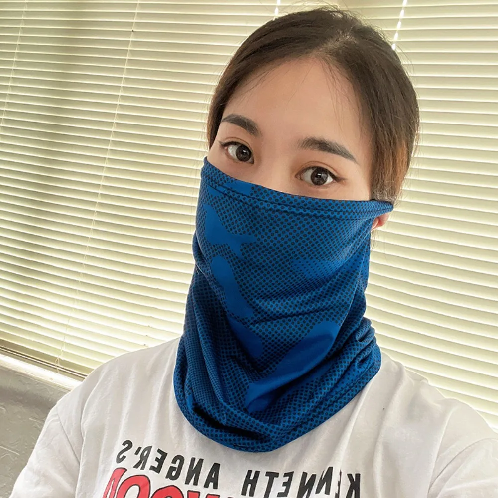 Quick-drying Ice Silk Face Cover Practical Polyester Semi Obscured Surface UV Protection Scarf Breathable Bandana