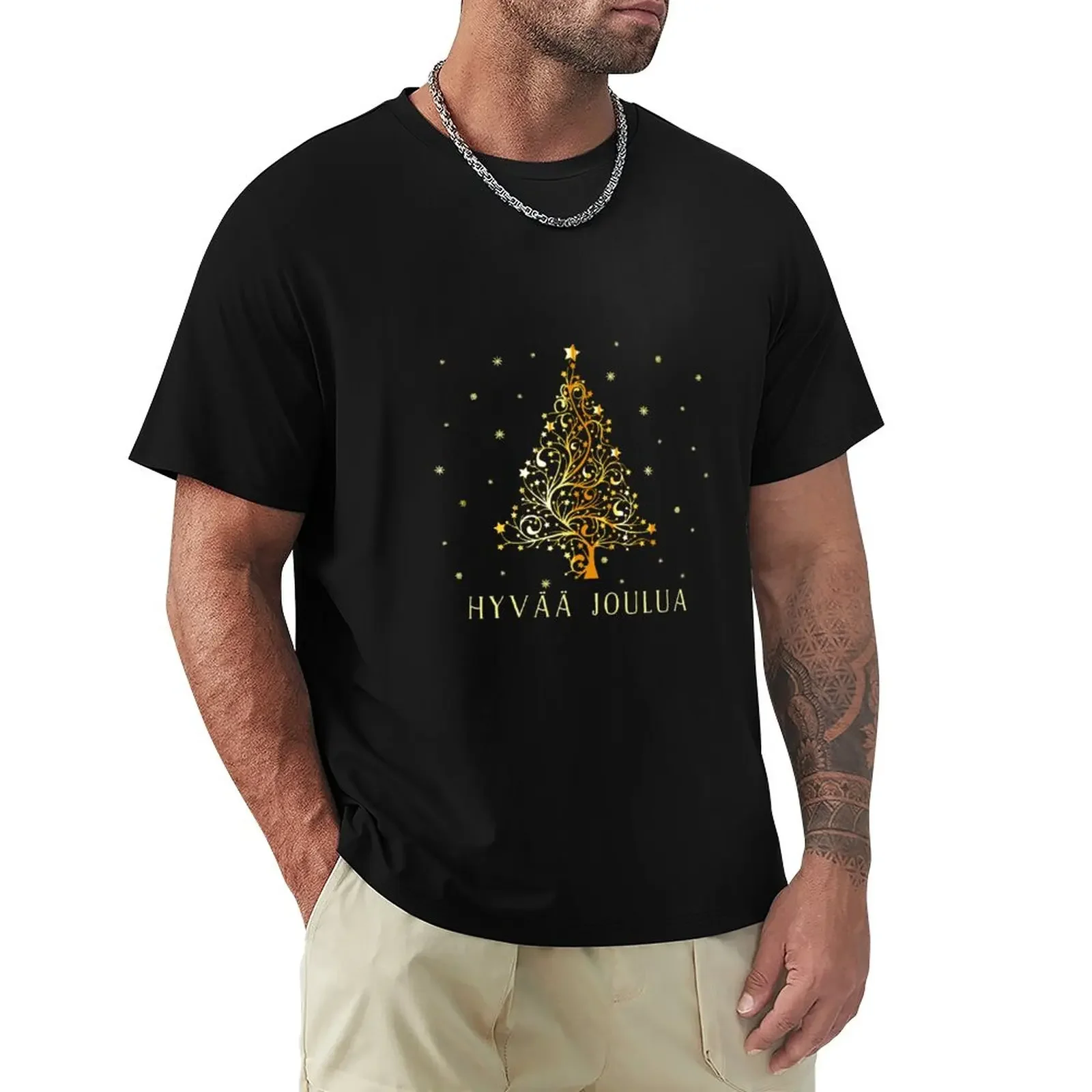 Finnish Christmas Tree Finland Ornament Decoration Xmas T-Shirt cute tops sports fans summer top plain black t shirts men