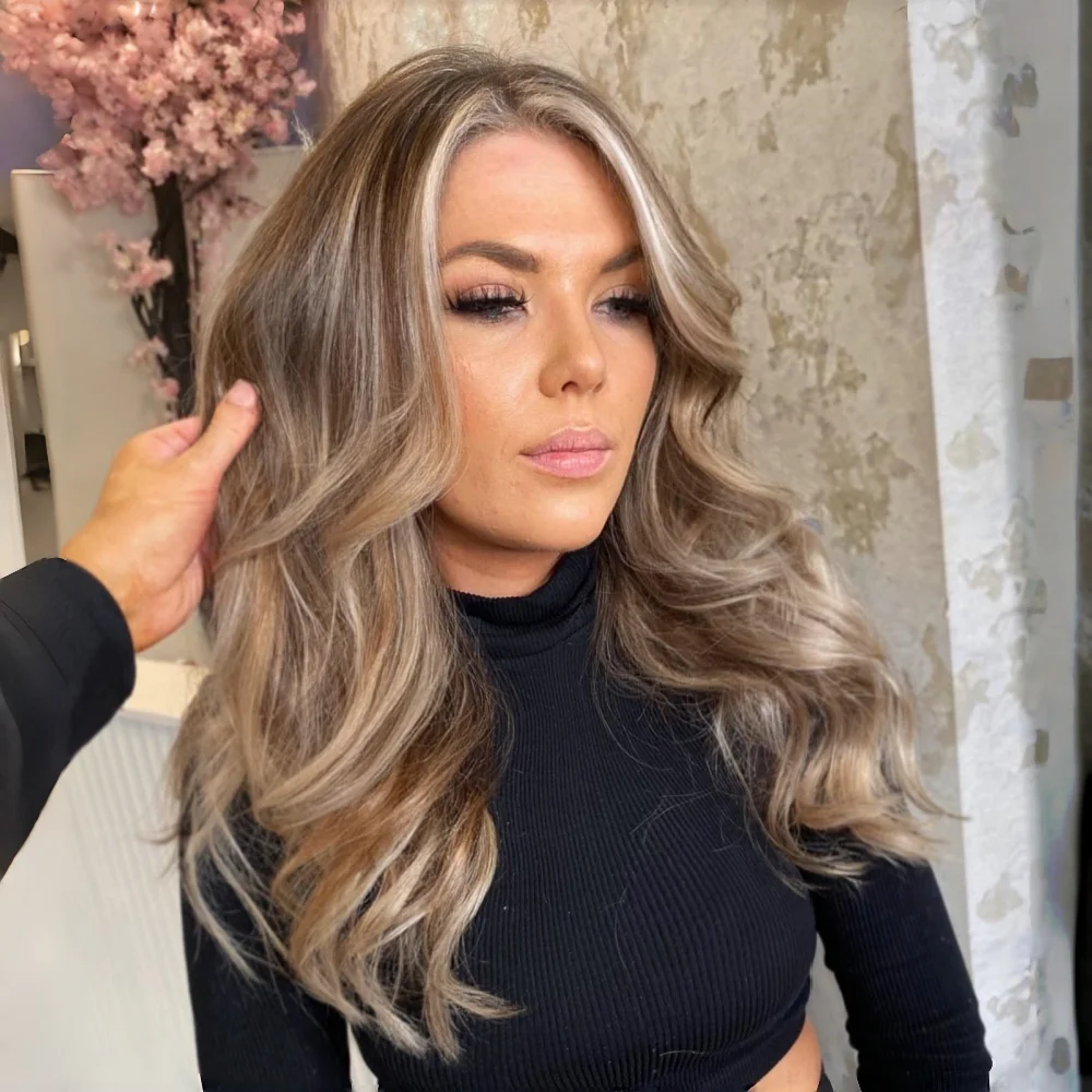 

Парик с эффектом омбре и мелированием, осенний блонд, с кружевной передней частью, для женщин, предварительно проработанный, с естественной волной, термостойкий, синтетический, для повседневного использования