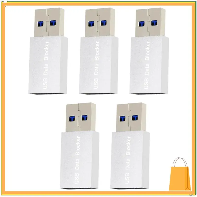 L53A-5PCS USB Data Blocker Charge-Only USB Blocker Adapter For Blocking Data Sync Protect Against Juice Jacking