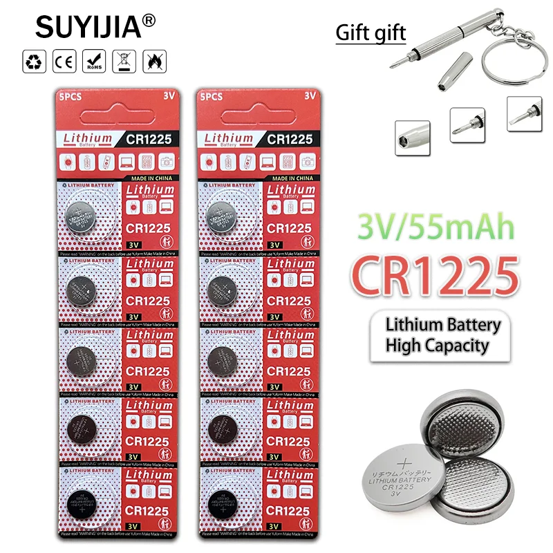 

5-100pcs CR1225 3V 50mAh lithium battery is suitable for ECR1225 bacteria 1225 electronic instrument electronic calculator