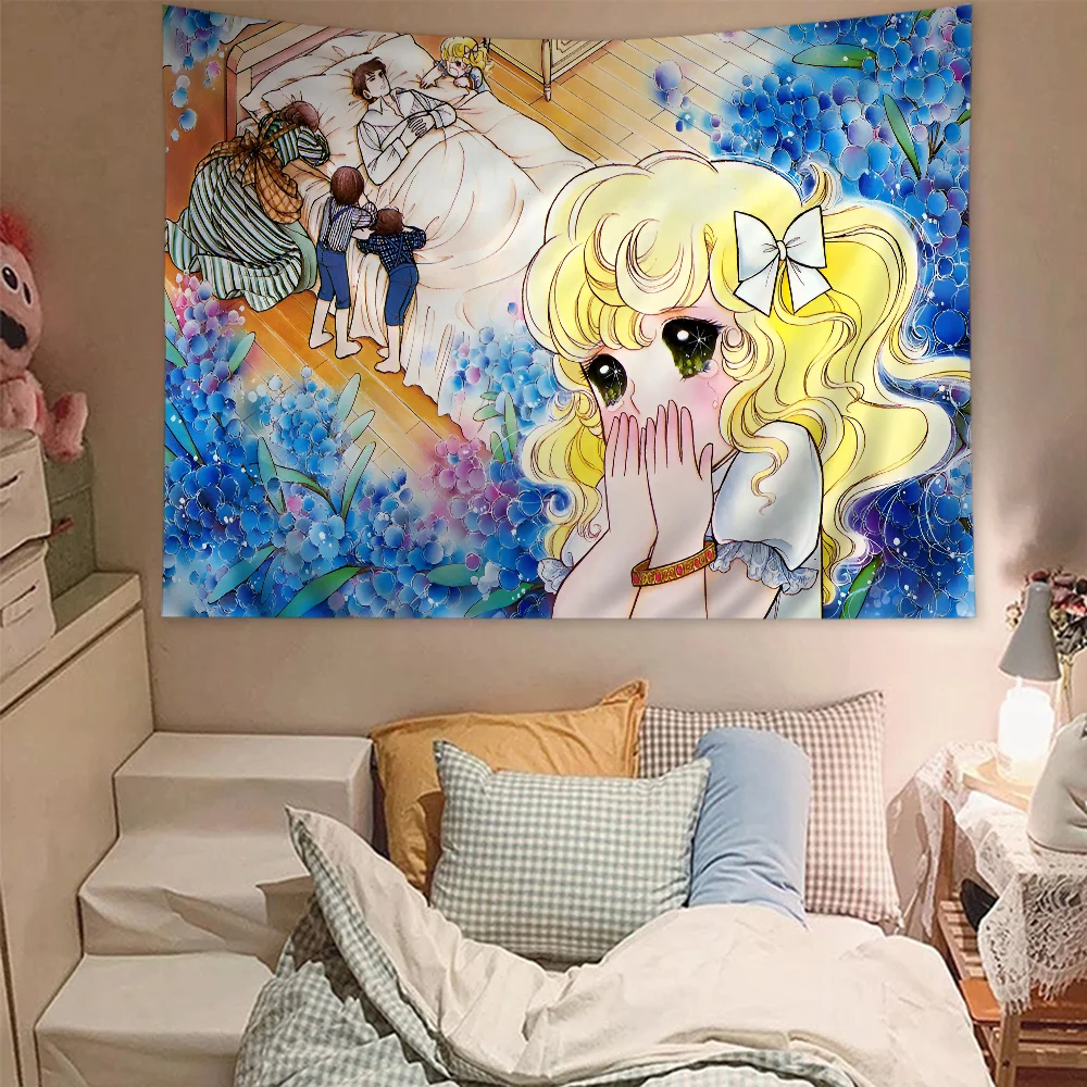 Candy Candy Anime Classic Movie Printed Large Wall Tapestry Hanging Tarot Hippie Wall Rugs Dorm Cheap Hippie Wall Hanging