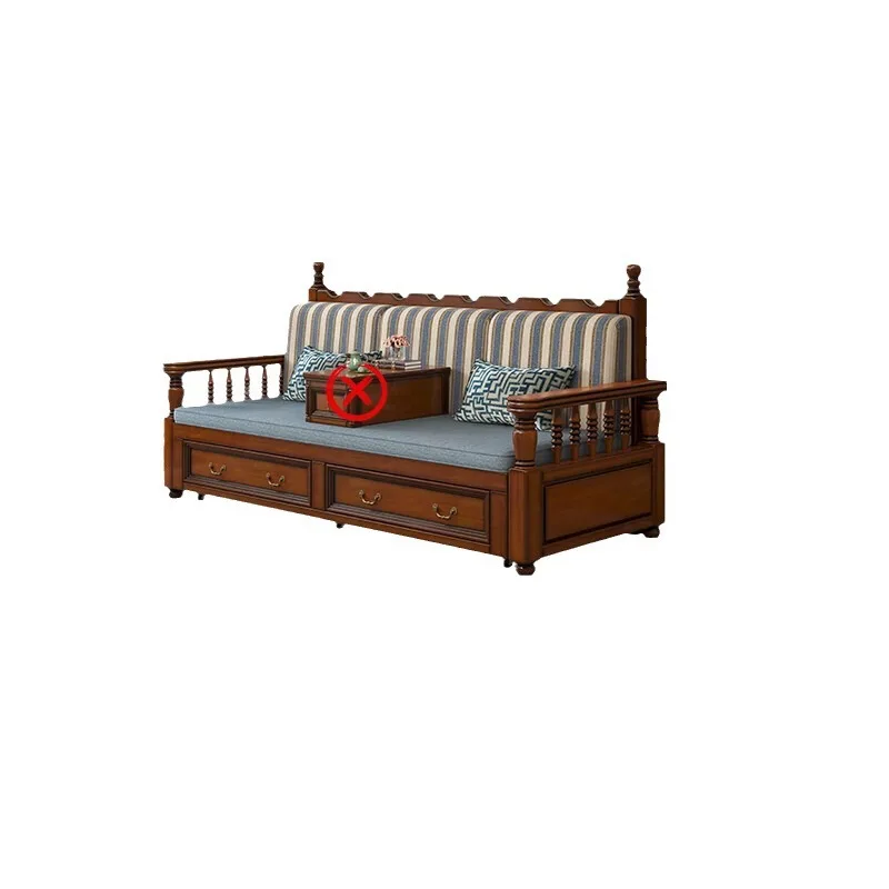 Push-pull folding double Arhat bed small apartment retractable sitting and lying dual-purpose