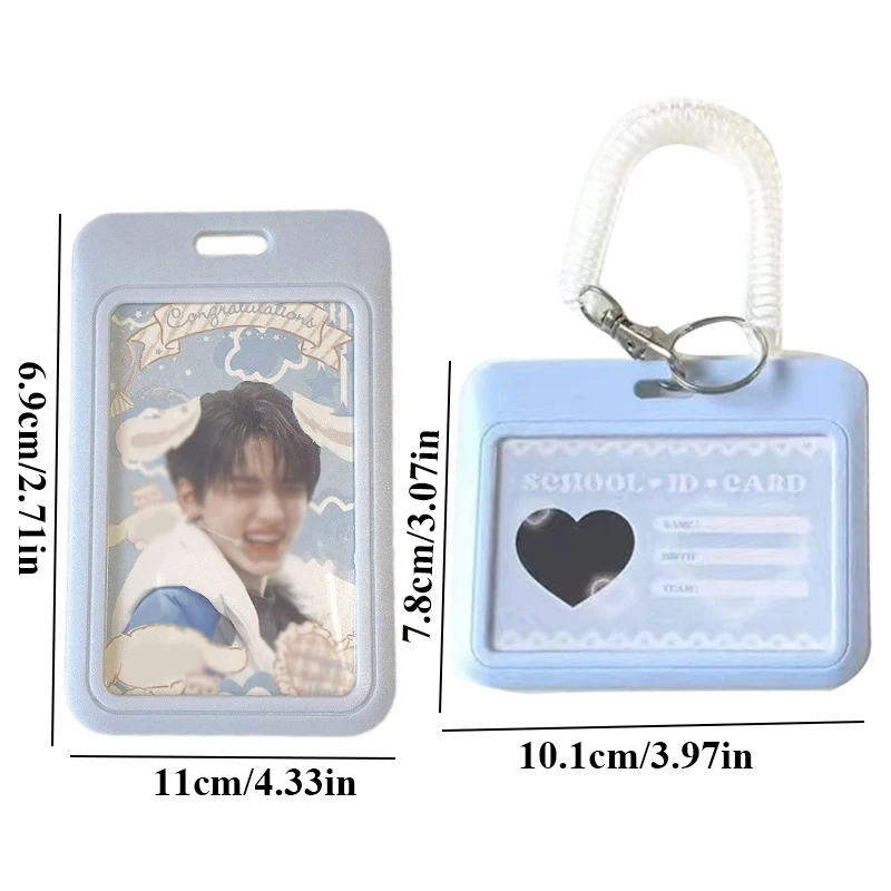 INS Idol Photocard Holder Photo Protector Photocard Albums School Stationery Idol Card Protector With Keychain ID Card Holder