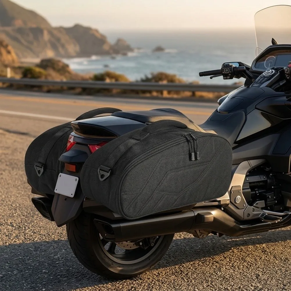 Side Saddle Bags for Can-Am For For F3T F3 2016+ with Double-Layered Exterior Texture and Practical Storage Design