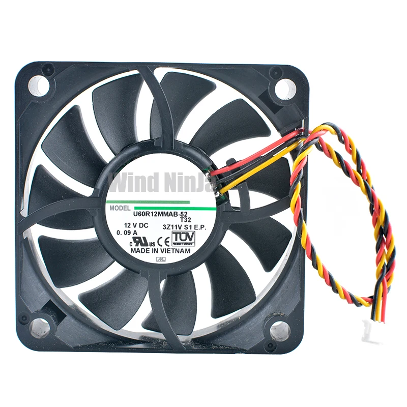 U60R12MMAB-52 6cm 60mm fan 60x60x15mm DC12V 0.09A 3pin Quiet cooling fan for projector chassis CPU