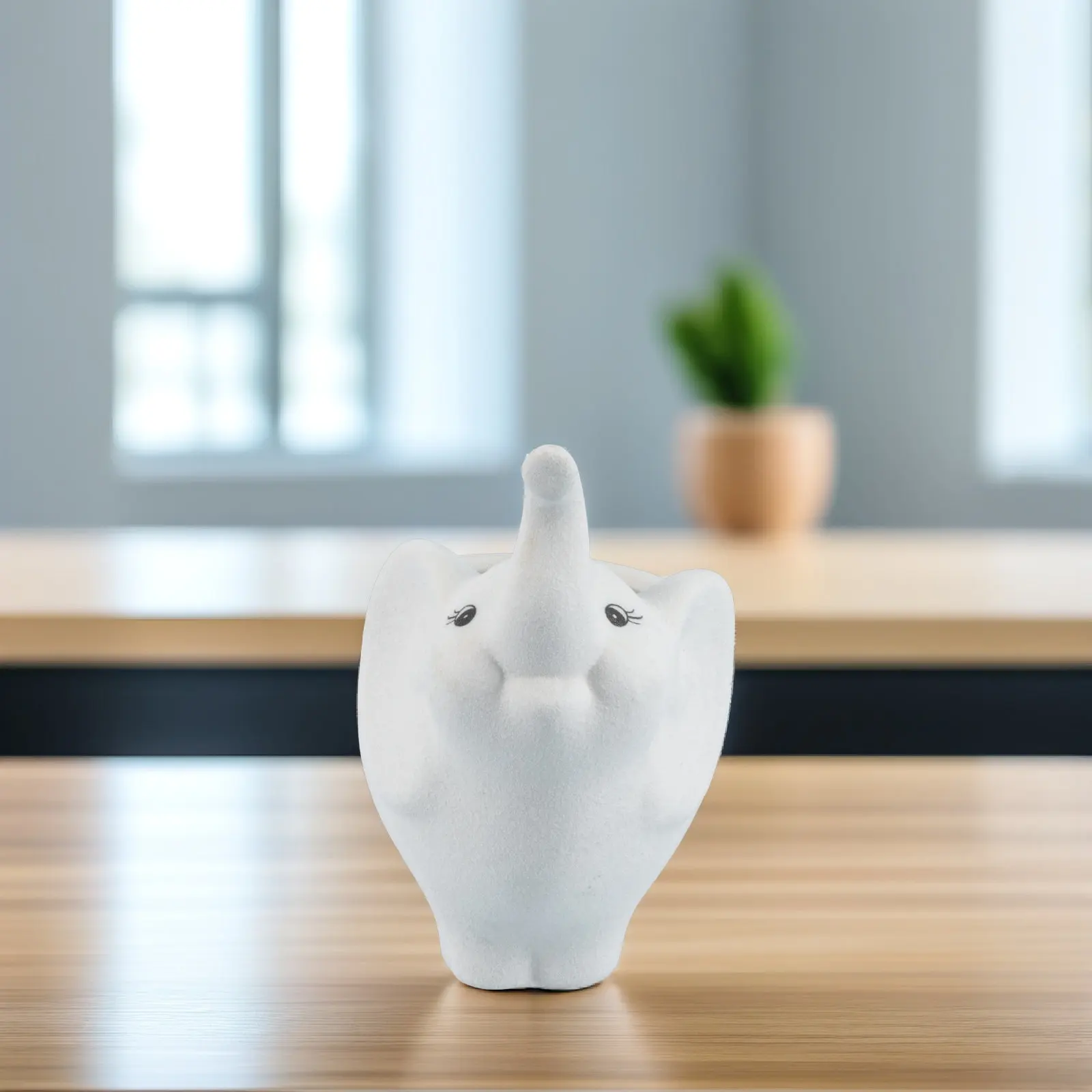 Ceramic Elephant Succulent Planter Pot – Decorative Flowerpot for Office, Living Room, Balcony & Festival Display