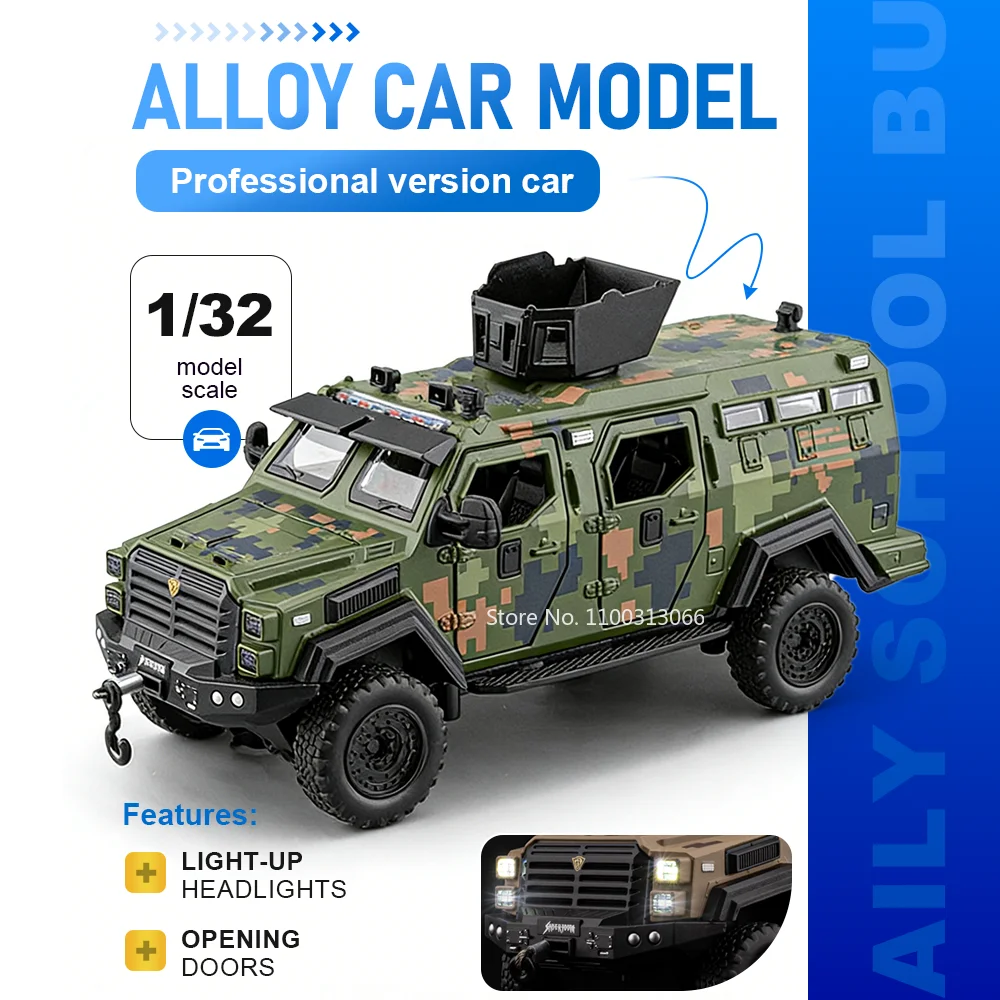 

1:32 Sabertooth Toys Diecast Car Alloy Models Doors Opened Sound Light Pull Back Vehices Souvenirs for Children Room Decorations