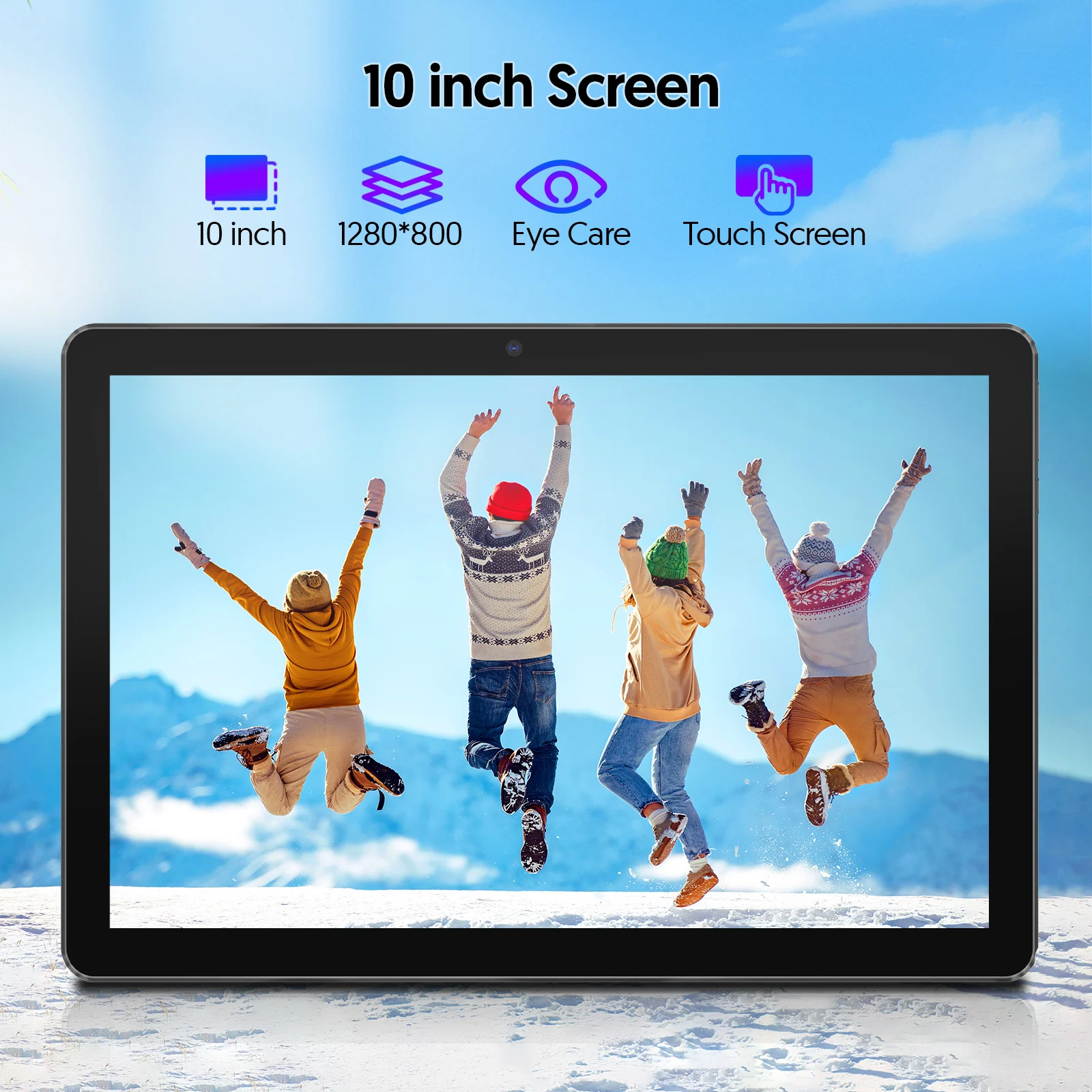 Tablet Android 13, tela de 10 polegadas, processador quad-core, 7 GB (extensão de memória 3G + 4G) RAM, 64 GB ROM, Bluetooth, WiFi, câmera dupla