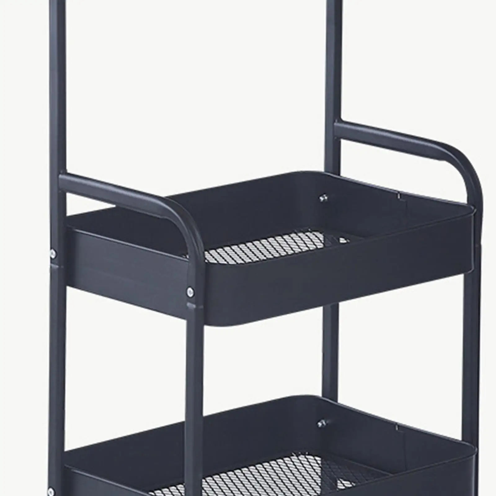 Slim Storage Cart Mobile Trolley on Wheel Easy Assemble Classic Rolling Cart Slide Out Organizer Cart for Narrow Place Office
