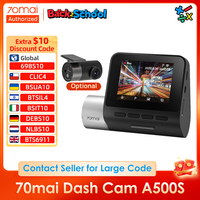 70mai A500S Dash Cam Pro Plus+ 1944P 140FOV 70mai Car DVR Support Rear Cam WIFI Built-in GPS ADAS 24h Parking Surveillance