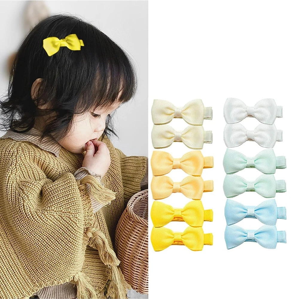 20PCS 2\'\' Ribbon Bows Baby Girls Hair Clips Fully Lined Barrettes Hair Accessories Infant Kids Children Gift Sets Photo Props