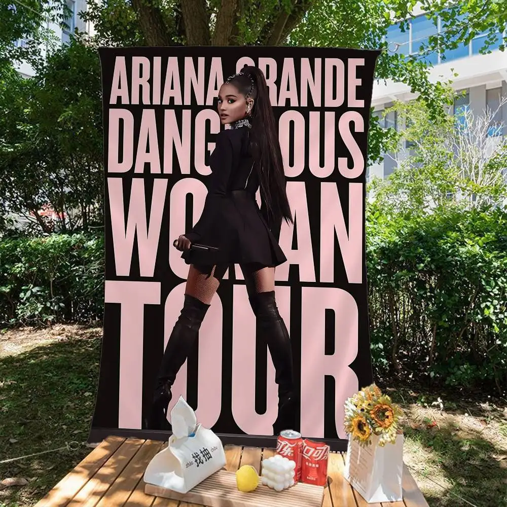 Singer A-Ariana G-Grande-S Banner Art Printing Japanese Wall Flag Anime Wall Hanging Home Decor