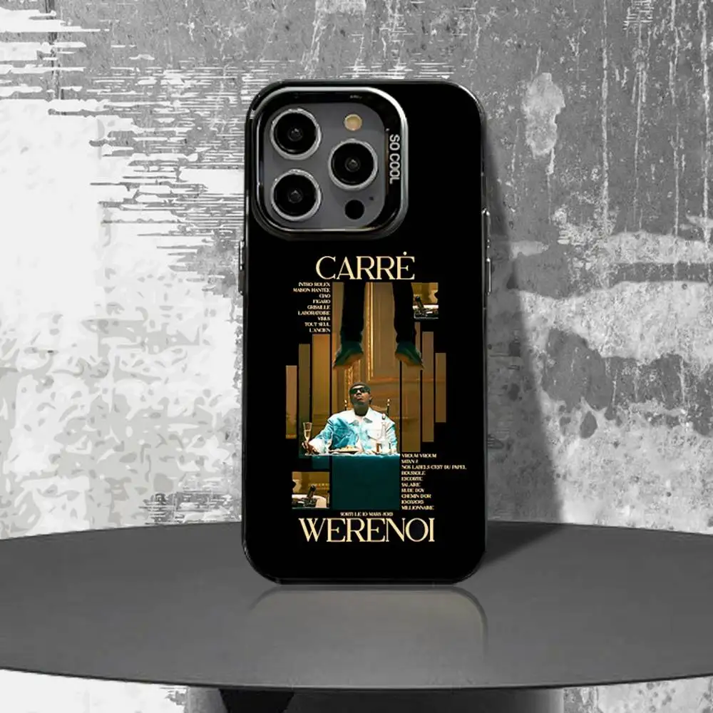 Capa de telefone diamante noir para iphone 16,15,14,13,12,11, pro,xs, max, plus, mini, se4, e w-erenoi preto fosco capa à prova de choque
