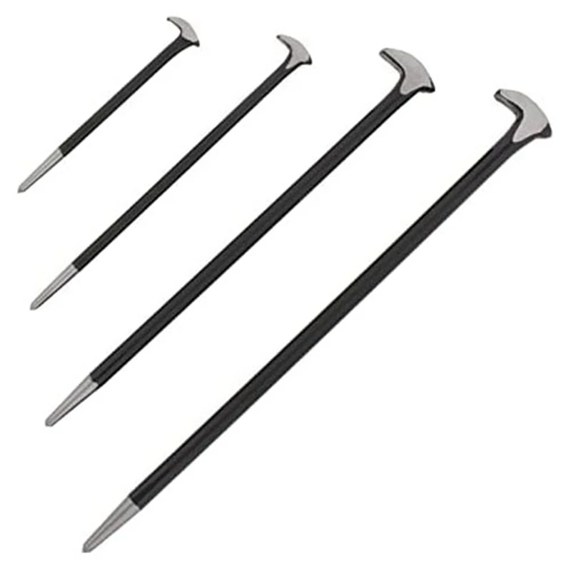 Rolling Head Pry Bar Set Ladies Foot Mechanical Pry Bar,Car Pry Bar,Heel Lever 6 Inches 12 Inches 16 Inches,4PCS