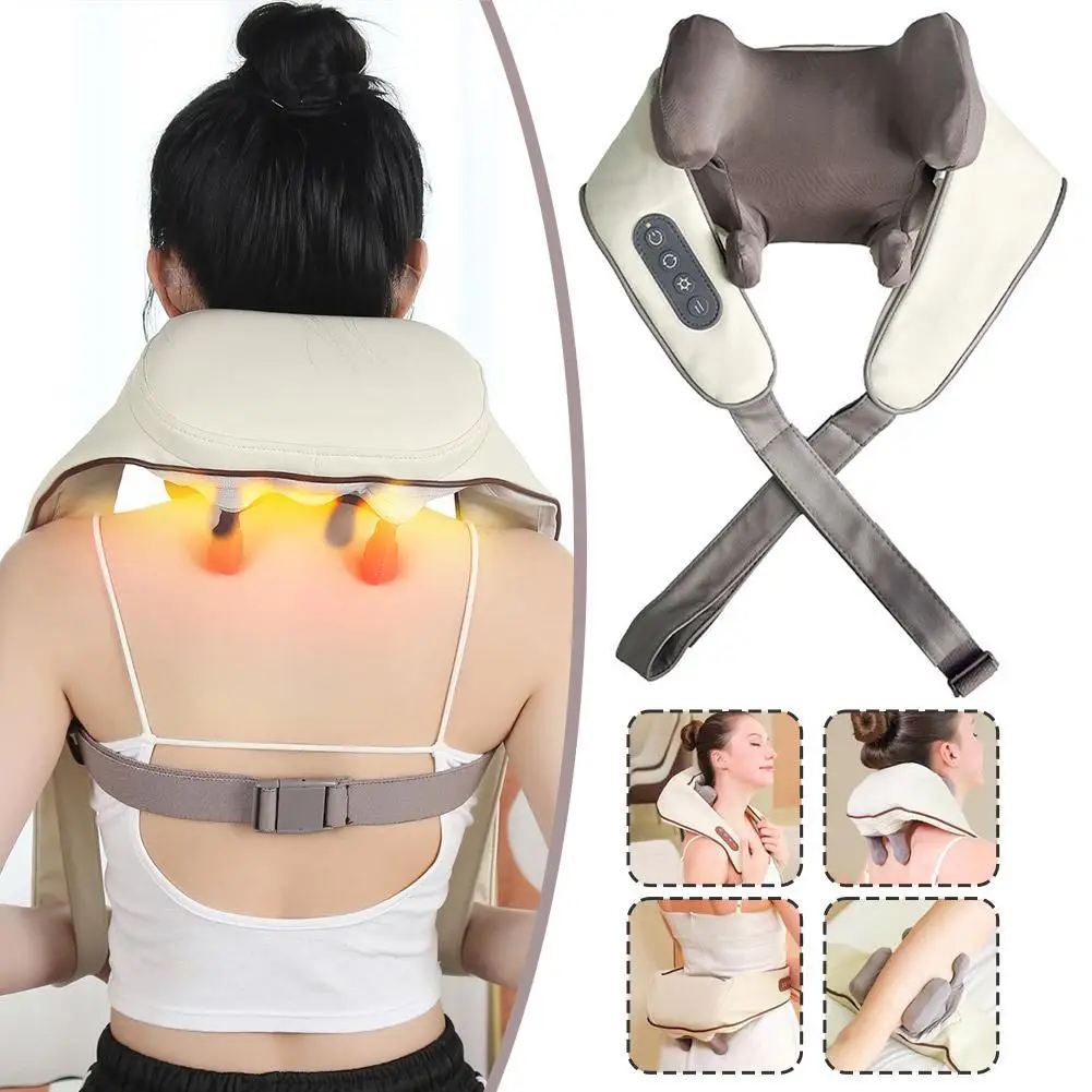 

Neck Massager with low Heat Back Shoulder Massager Area Coverage Bionic kneading Wireless Massage