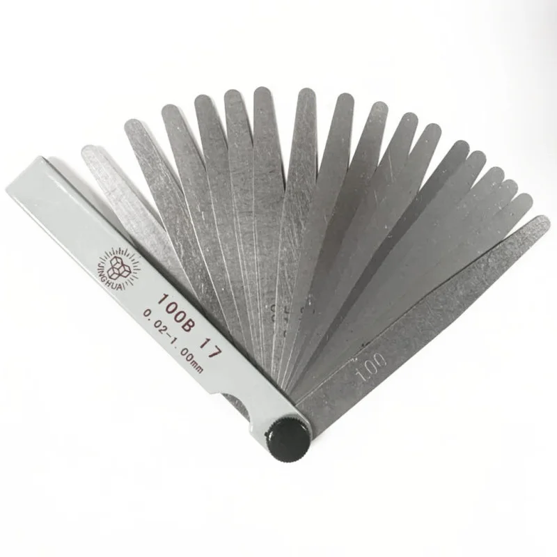 Feeler Gauge17 Blades Motorcycle Car Repair Tools Metric Gap Filler 0.02-1.00mm Gage Measurment Tool For Engine Valve Adjustment