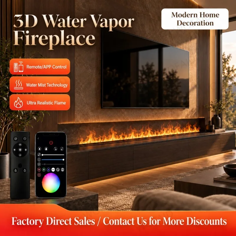 WOFAID Smart LED Water Steam Fireplace with Customizable Flame Colors Ferramenta De Maquiagem Fake Fireplace Chimenea Decorativa