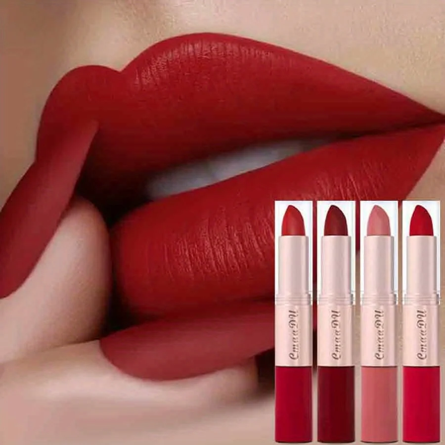 4pcs Matte Liquid Lipstick Set Waterproof Long-Lasting Easy to Apply Stain-Resistant Durable Lip Gloss for Perfect Lip Makeup