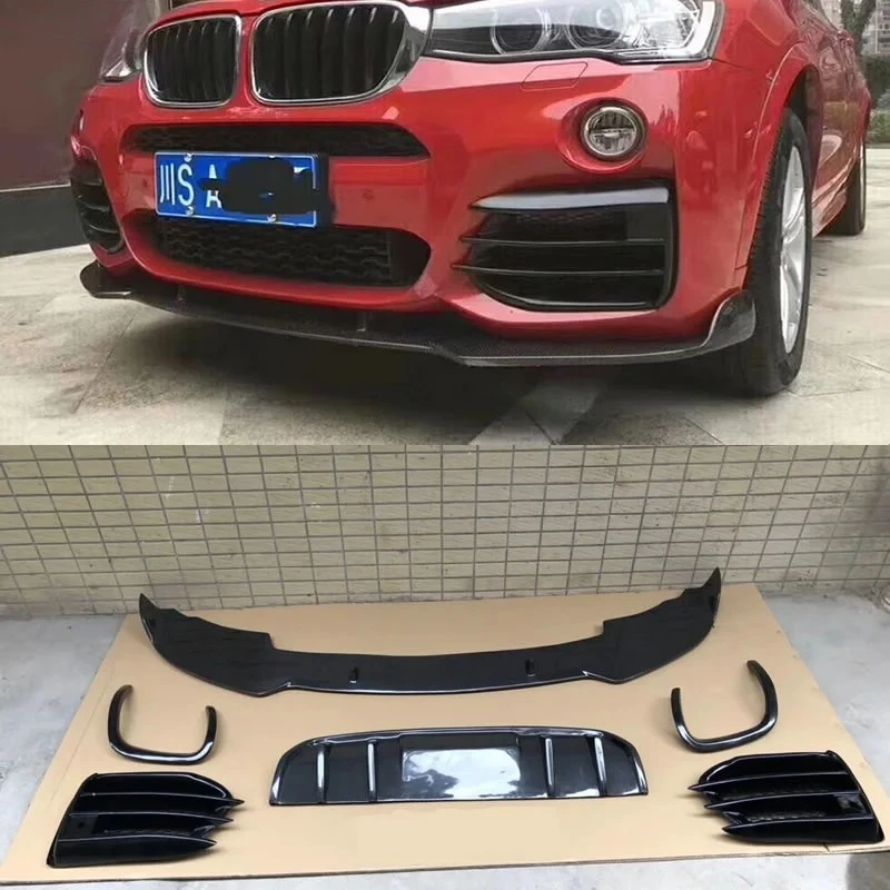 

Для Bmw F26 X4 X3 передняя губа из углеродного волокна, задний диффузор из искусственной кожи, противотуманная фара, комплект кузова автомобиля 2015-2016