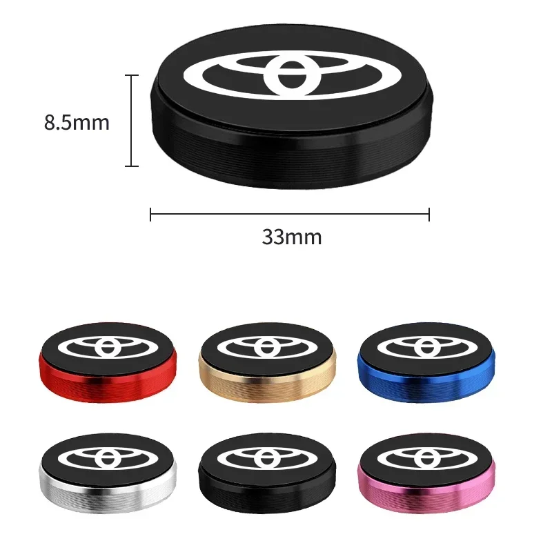 Round Magnetic Mobile Phone Holder Dashboard Mobile Phone Bracket Wall Desk Magnet Stand For Toyota Camry Hilux Prius Auris