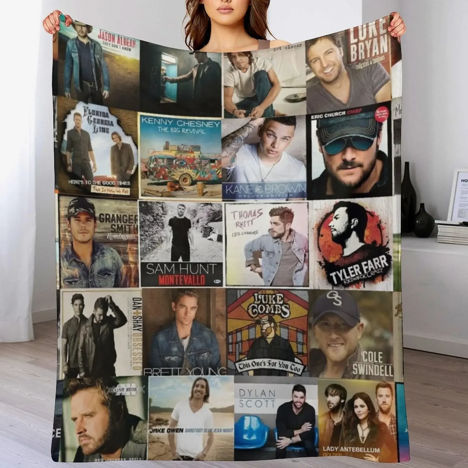 

country music collage Throw Blanket Nap Decorative Throw Sofas Thins Blankets