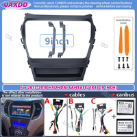 For 2013-2018 Hyundai SANTAFE IX45 9inch 2 Din Car stereo radio Android frame panel fascia cable video harness adapter dashboard