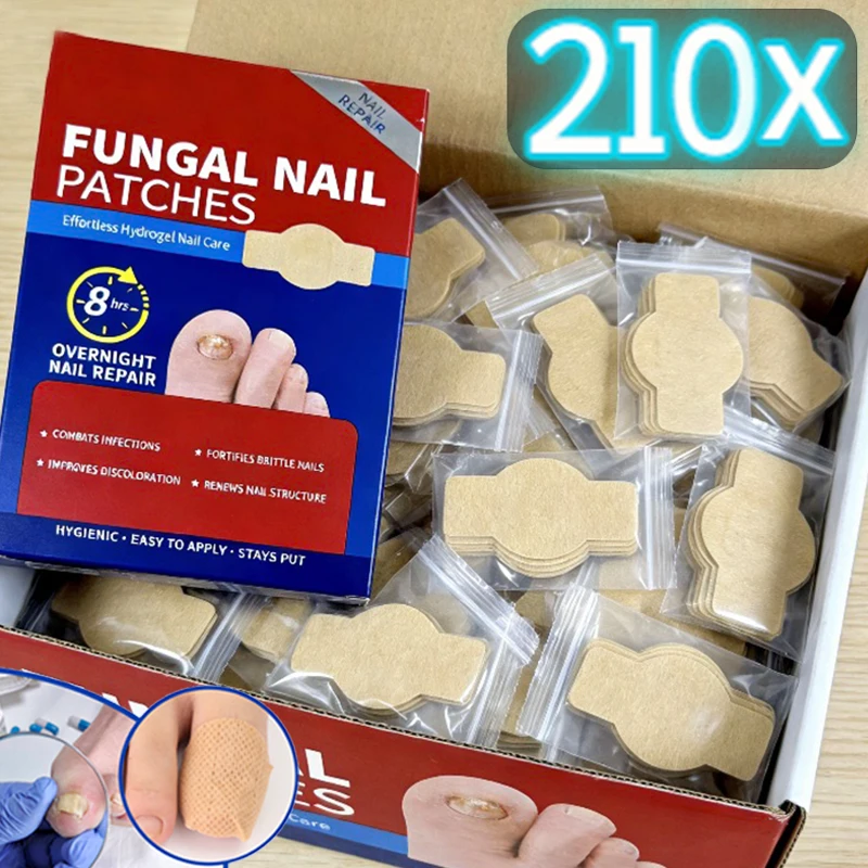 21/210 Parches Adhesivos para Reparación de Uñas, Parche para Hongos en las Uñas de los Pies, Adhesivo Corrector para Uñas Encarnadas, Parche Desechable para Paroniquia