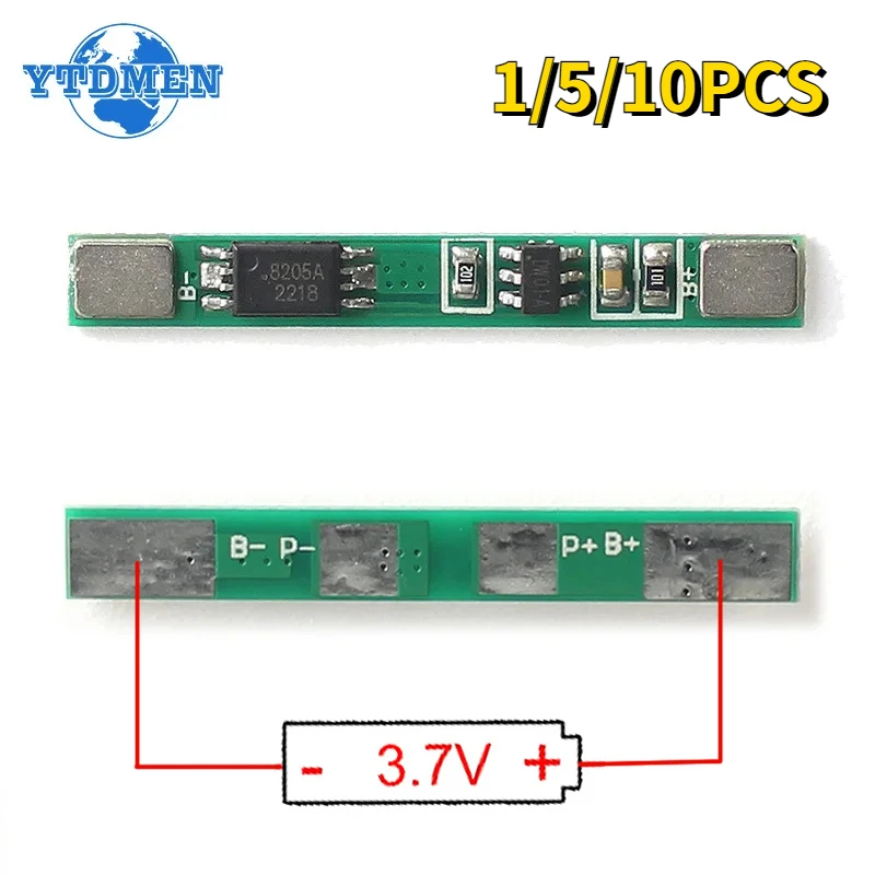 1-10PCS 1S 3.7V 3A Li-ion BMS PCM Battery Protection Board Pcm Module, for 18650 Lithium Ion Li Battery