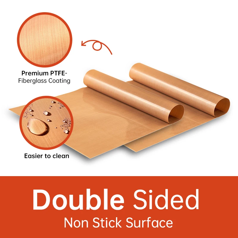Zestaw mat do grillowania 1/10-100% nieprzywierająca mata wielokrotnego użytku, gruba, odporna na ciepło do grillów gazowych, węglowych lub elektrycznych - łatwa do czyszczenia, brązowa