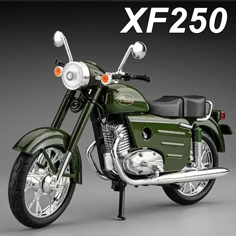 

1:10 Happy XF250 сплав ретро модель мотоцикла игрушки литой под давлением металлический автомобиль переднее колесо рулевое управление заднее колесо подвеска сбор хобби