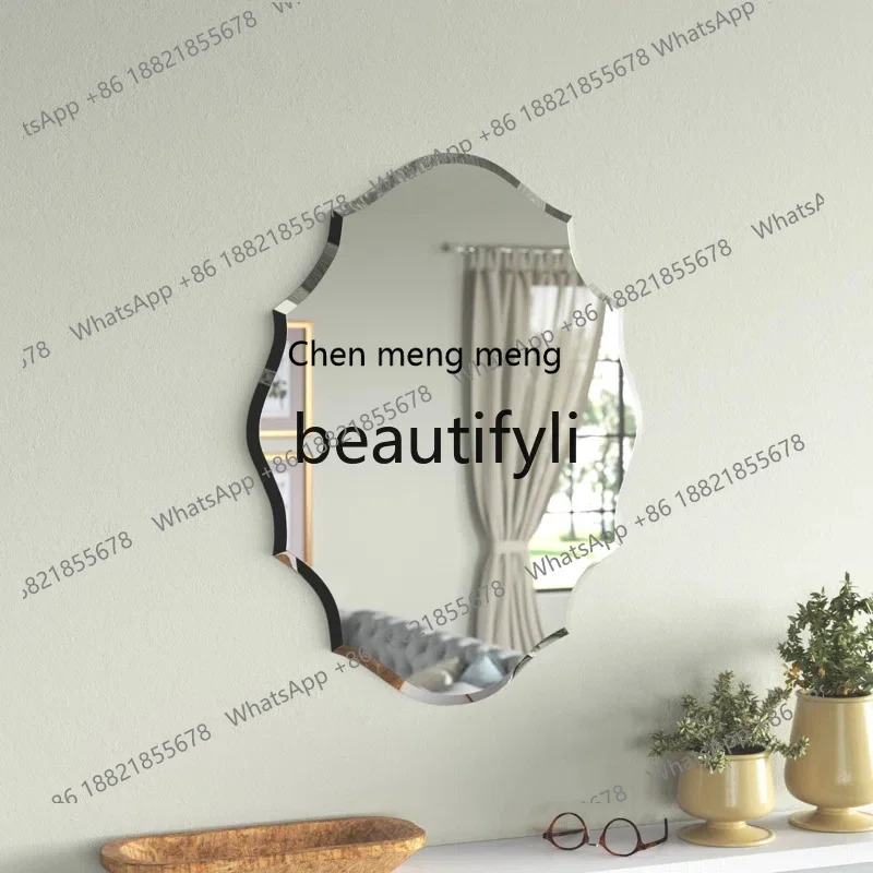 k182Bathroom birthday gift arched vanity mirror background photo waterproof borderless vanity mirror