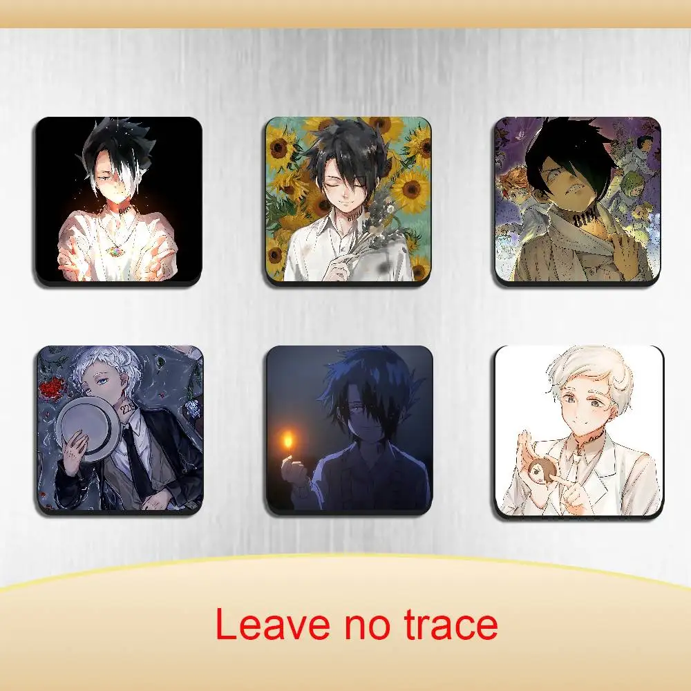 Norman Ray Promised Neverland Black Square Plastic Fridge Magnet, for Magnetic Sticker No Trace Left, Durable