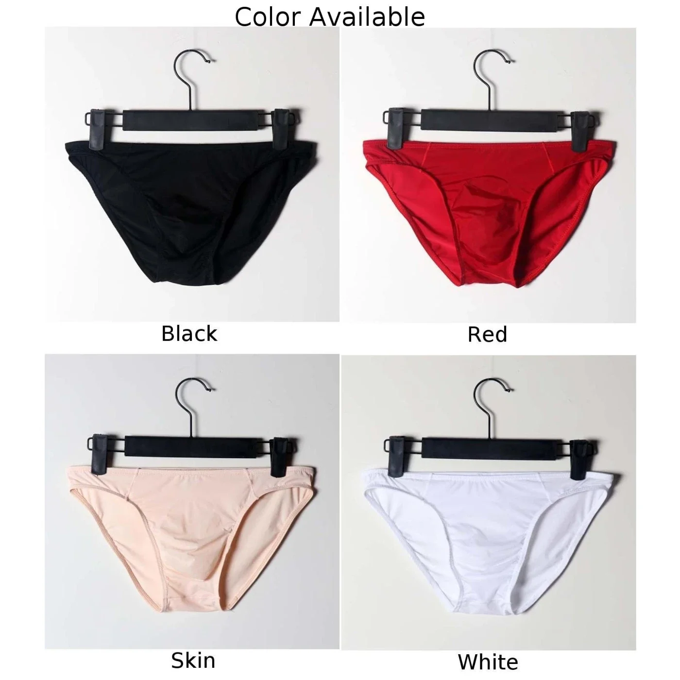 Mens Sexy Ice Silk Solid Sissy Bulge Pouch Underwear Men Briefs Breathable Low Waist Solid Color Bikini Stretch Seamless Panties