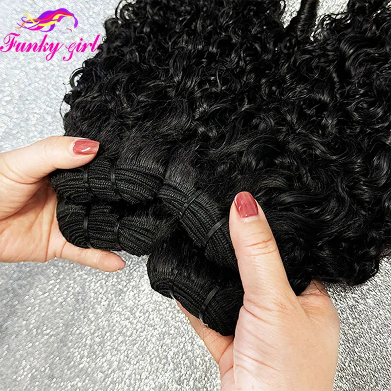 Paquetes de cabello humano birmano rizado 12A, pixie curls, 100% virgen, 1/3 piezas, para cabeza completa 2