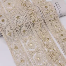 Ethnic Embroidered Lace Ribbon Trim, DIY Craft, Home Textile, Cloth Decoration Accessories, 1 Yards