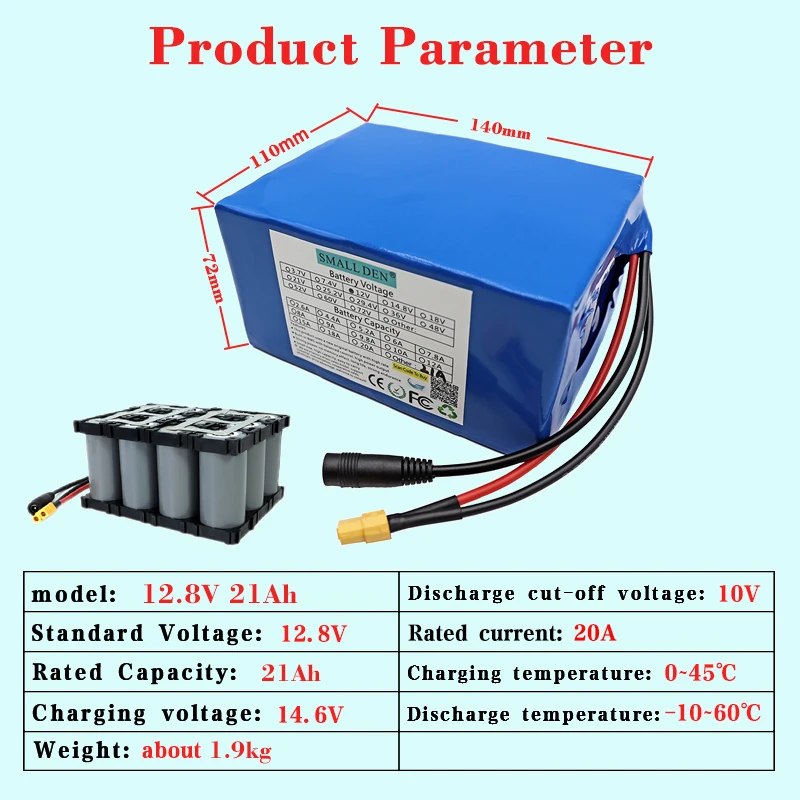 12.8V 21Ah 32700 Lifepo4 Akumulator 4S3P z 4S 40A Maksymalnie 100A Zbalansowany BMS 14.6V Łodzie elektryczne Skuter 12V UPS Zabawki samochód