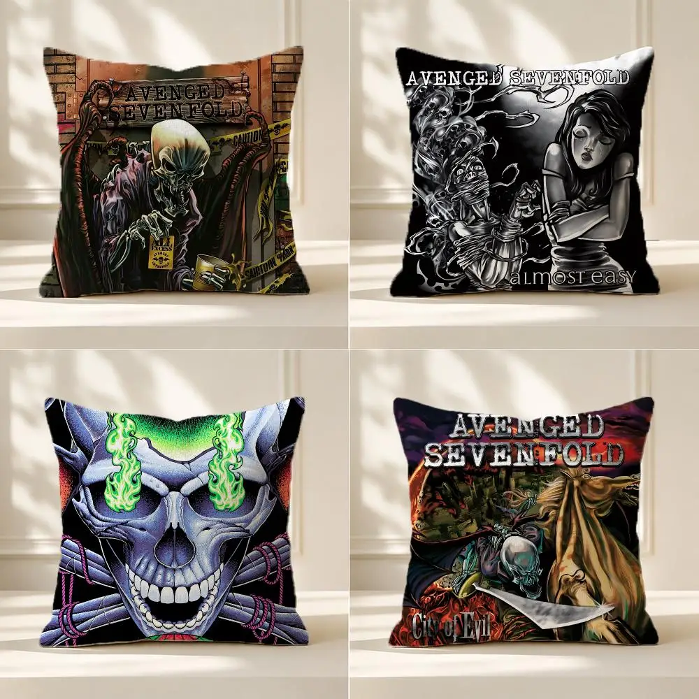 band Avenged Sevenfold Cushion Cover Pillow Cover Nordic Minimalist Throw DoubleSided Print Cushion Case for Sofa Bedroom Decor