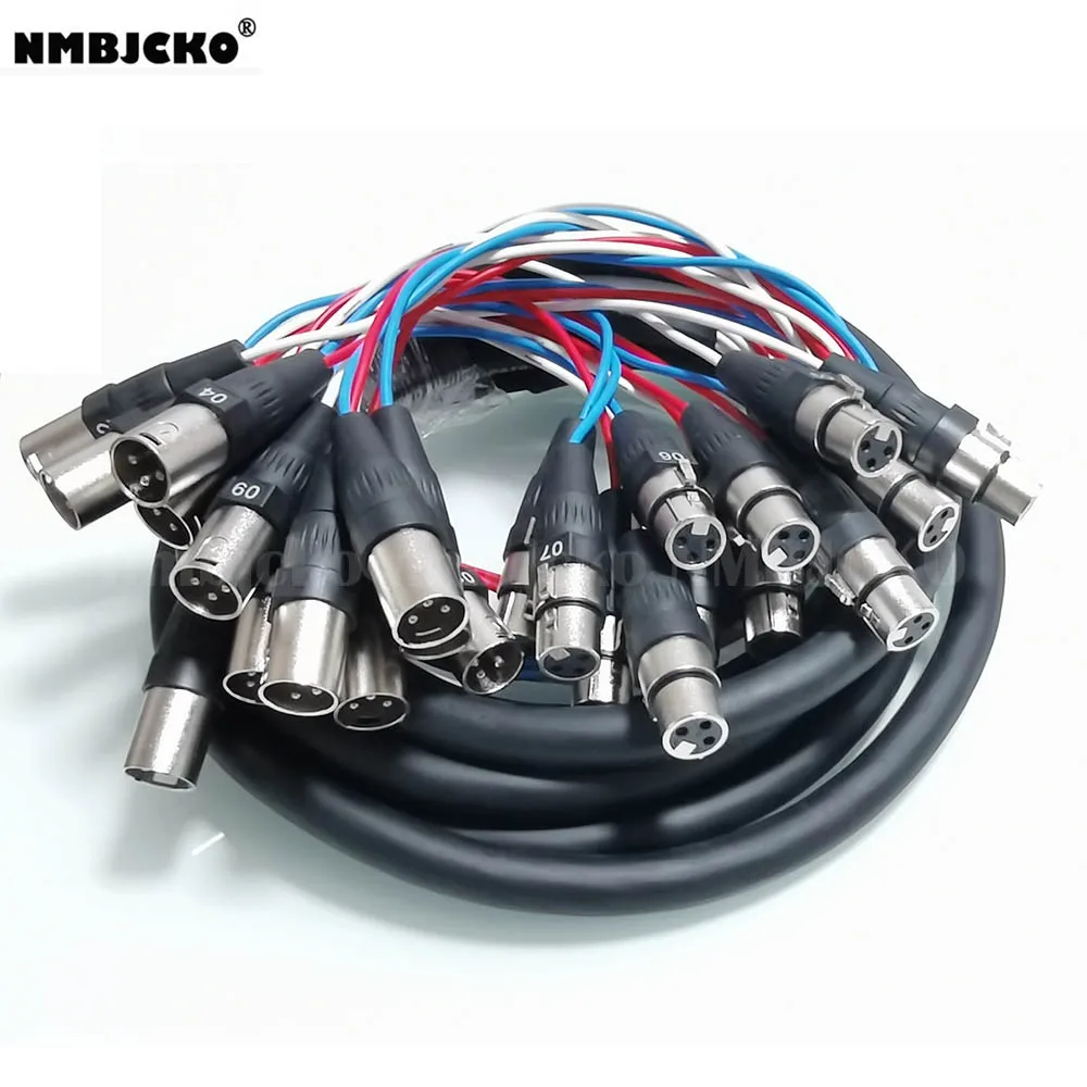 16 Channel XLR Snake Cable 15ft - Pro Audio Snake For Live Sound, Recording Studios & Gigs