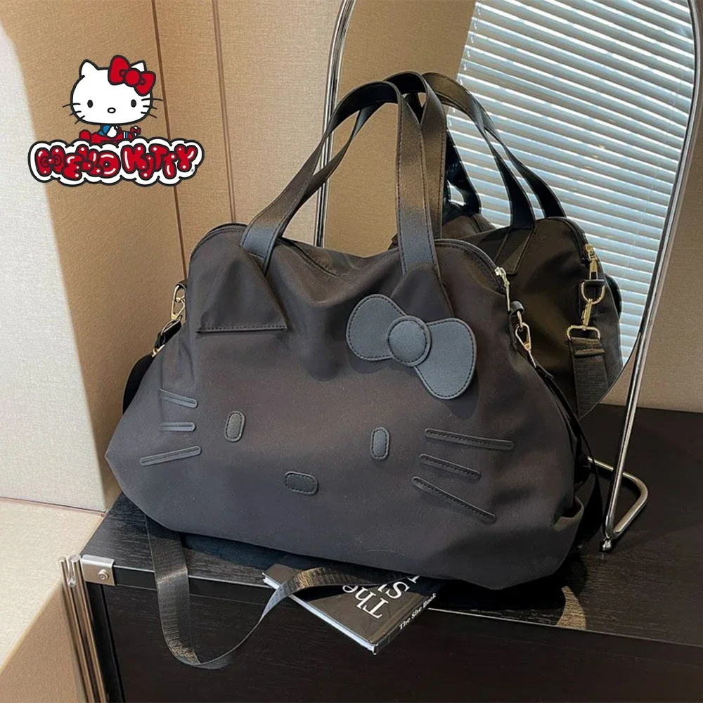 

New Sanrio Hello Kitty Y2K Shoulder Bag cute Folding BigTravel Bag San Liou Casual HandbagCartoon Versatile Handbag Portable