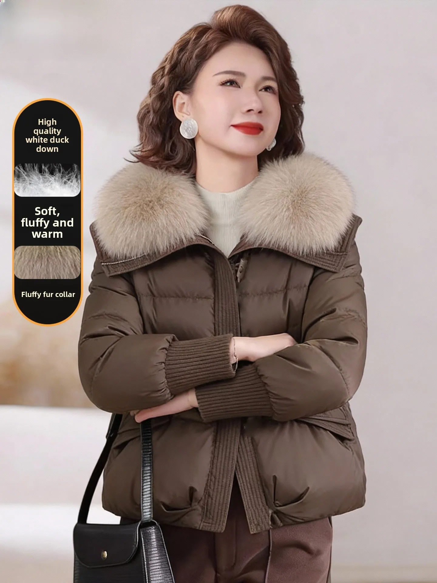 

Sli Mommy down Jaet Large Size Winter Clothes Fur Coat Women 2025 New mid Aged Autumn Winter Thiened Cotton Clothes
