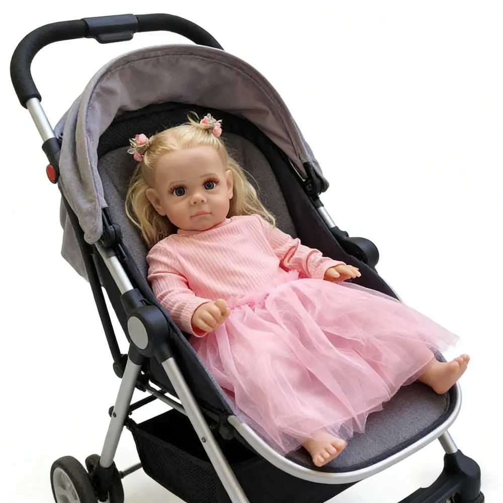 

55 см Maggi Reborn куклы для малышей со светлыми волосами, милые новорожденные девочки, ручная детализация, трусики из кожи Bonecas Reborn