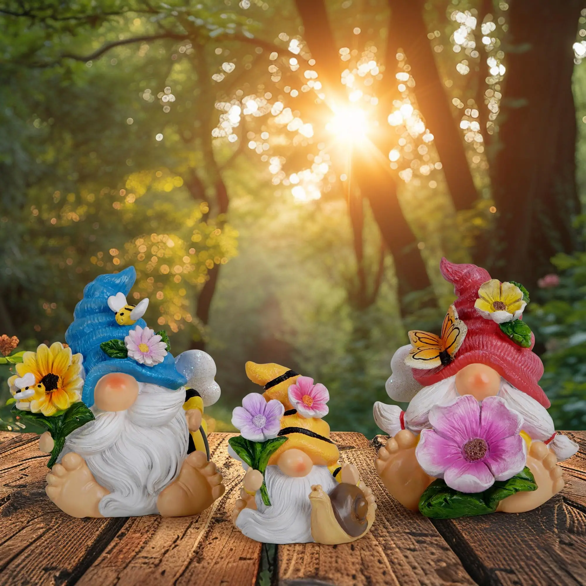 3 PCS Bumble Bee Gnomes Decorations GnomesTomte Summer Outdoor Garden Decor Bee Birthday Gifts for Mom Grandma Women