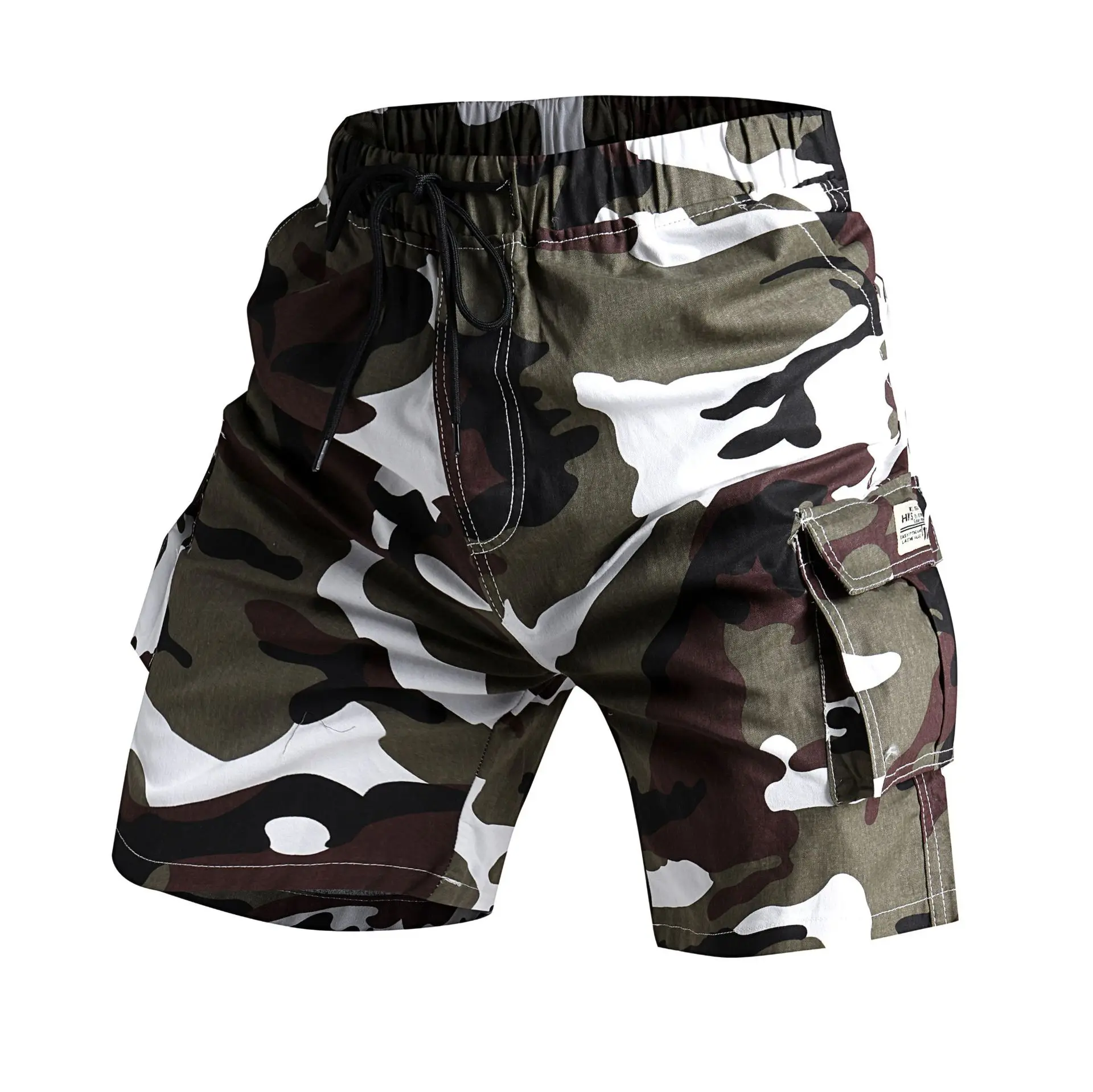 

100% Cotton Camo Shorts Men Camouflage Multi pocket Cargo Shorts Summer Oversized Loose Casual Drawstring Half Pants Streetwear