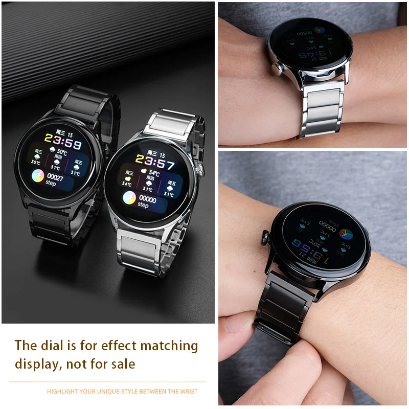 Luxury 22mm Stainless Steel Watch Band for Huawei GT2 3 Pro 46mm Strap Sport Bracelet For Samsung Gear S3 Watch 3 Loop for Seiko