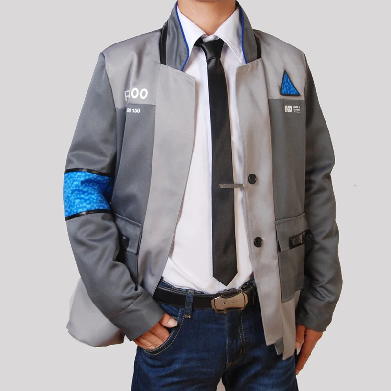 Spiel Detroit Become Human Cosplay Kostüm Connor Cosplay Uniform Männer Jacke Weißes Hemd Krawatte RK800 Mantel Kostüm Full Set Rollenspiel