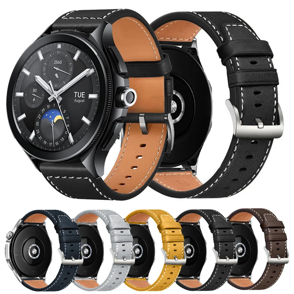 22mm Leather Watch Strap For Xiaomi Watch S4 Sport Watchband for Mi Watch Color/Watch 2 Pro/S1 Active S3 S2 Smartwatch Bracelet