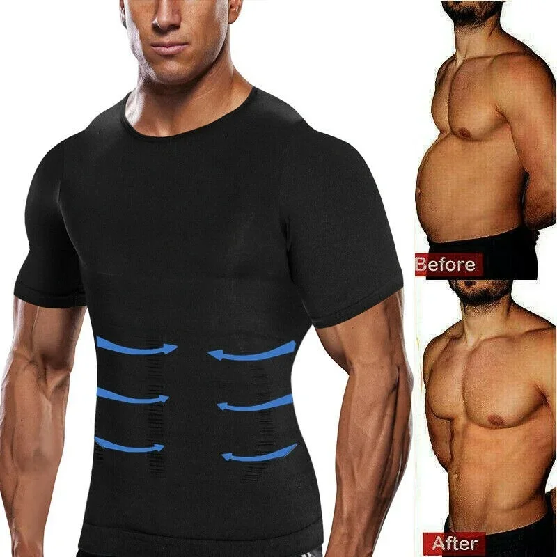 Men Shapewear Tummy Control Vest Tank Top Shirt Ultra Lift Body Slimming Shaper Corset Shirt