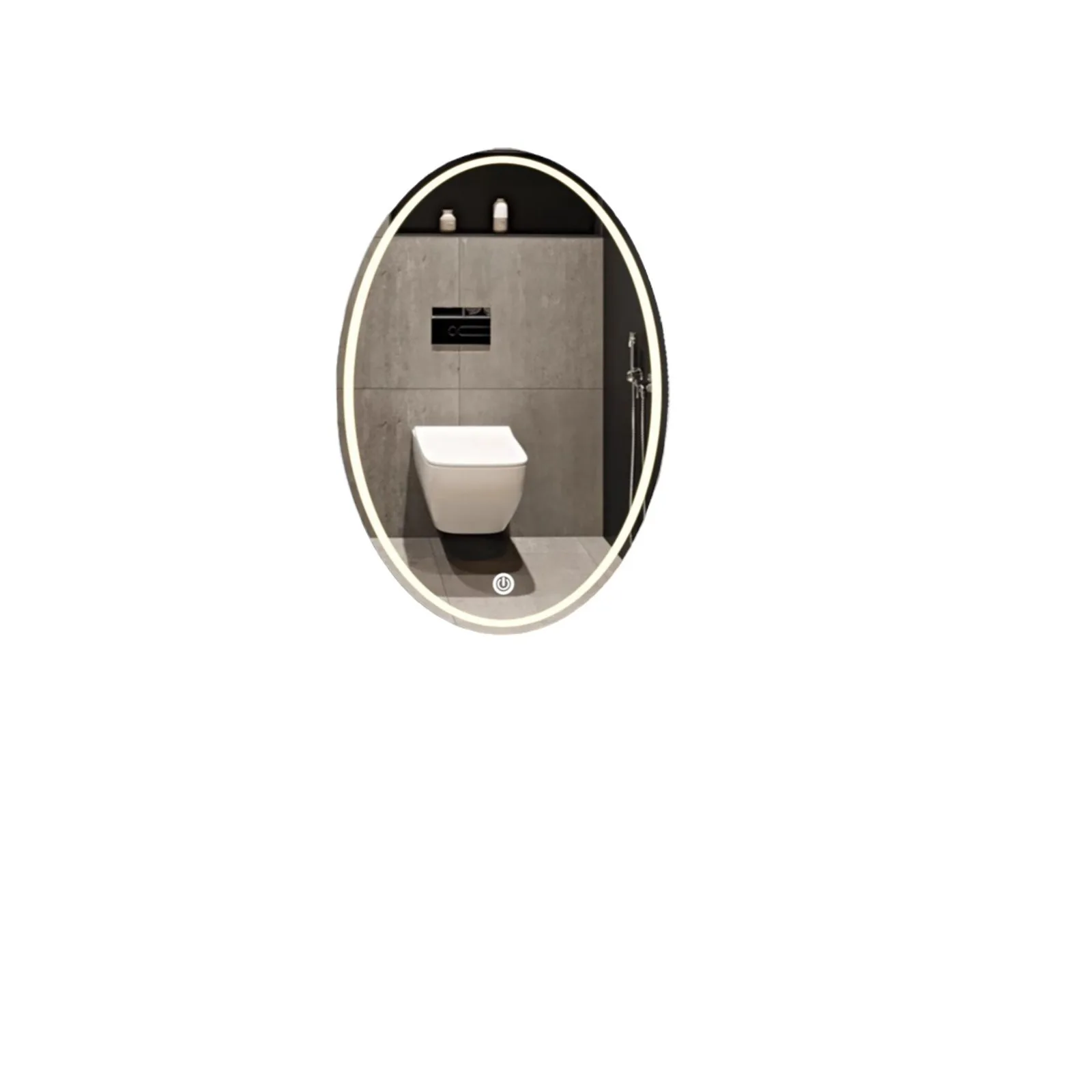 

New smart mirror, oval LED light, wall-mounted bathroom mirror with lamp makeup mirror